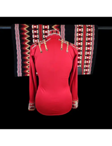 Extraordinary Crystal Embroidered Red Western Show shirt