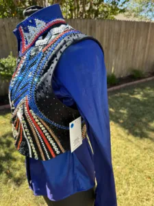 Crystal-Embellished Show Vest & Shirt Combo | Royal Blue Performance Collection