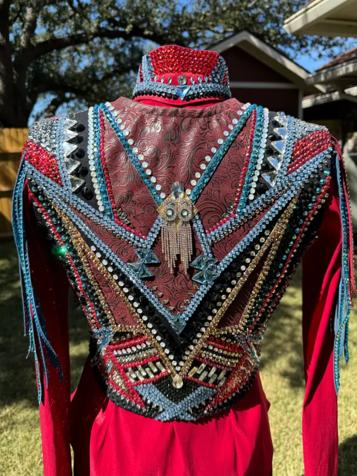 Crystal-Embellished Show Vest & Shirt Combo | Luxury Western Performance Wear