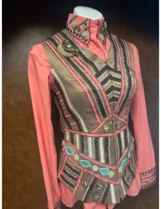 Dazzling Crystal Embellished Vest Shirt Set
