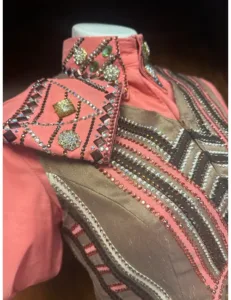 Dazzling Crystal Embellished Vest Shirt Set