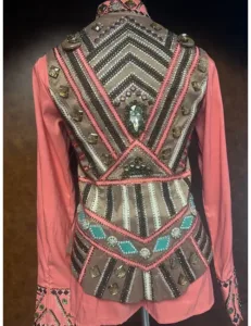 Dazzling Crystal Embellished Vest Shirt Set