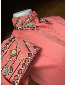 Dazzling Crystal Embellished Vest Shirt Set