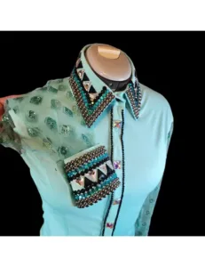 Crystal Elegance Mint Turquoise Show Shirt