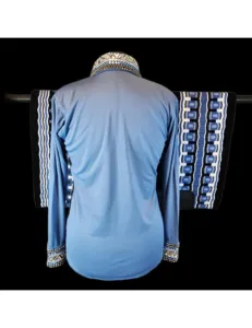 Captivating Ice Blue Radiance Crystal Show Shirt