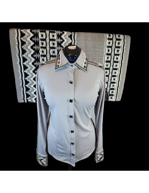 Captivating Silver Crystal Show Shirt & Blanket Set