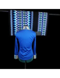 Royal Elite Crystal Show Shirt in Sapphire Blue