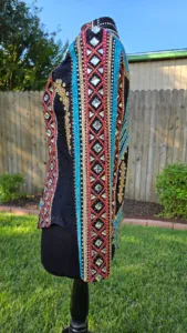 Turquoise Tribal Queen Crystal Show Jacket | Luxury Western Performance Wear