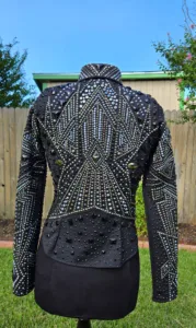 Black Diamond Dazzle Crystal Show Jacket | Luxury Western Performance Wear