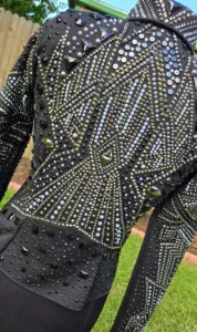 Black Diamond Dazzle Crystal Show Jacket | Luxury Western Performance Wear