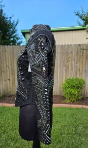 Black Diamond Dazzle Crystal Show Jacket | Luxury Western Performance Wear