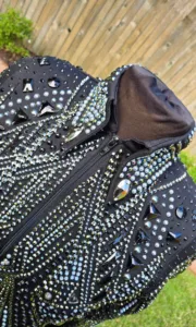 Black Diamond Dazzle Crystal Show Jacket | Luxury Western Performance Wear