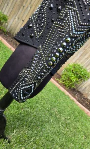 Black Diamond Dazzle Crystal Show Jacket | Luxury Western Performance Wear